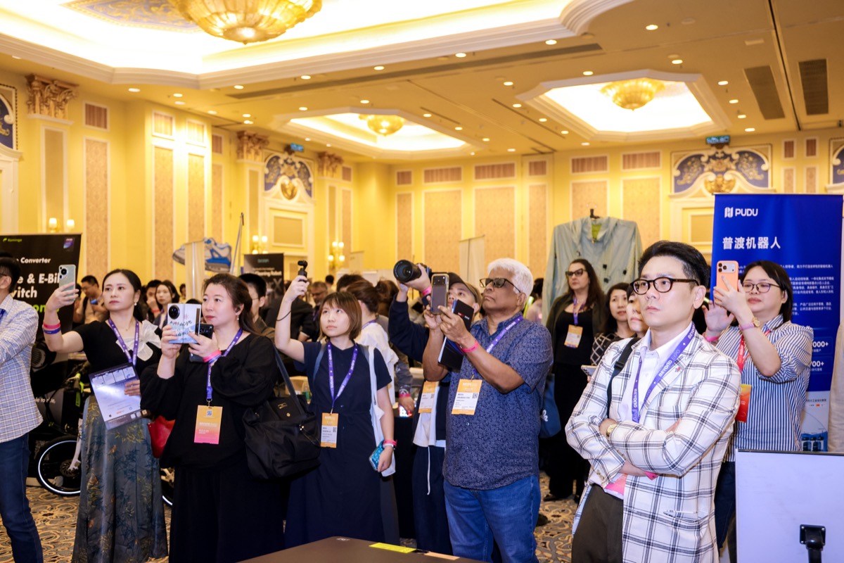Media filming a product demonstration